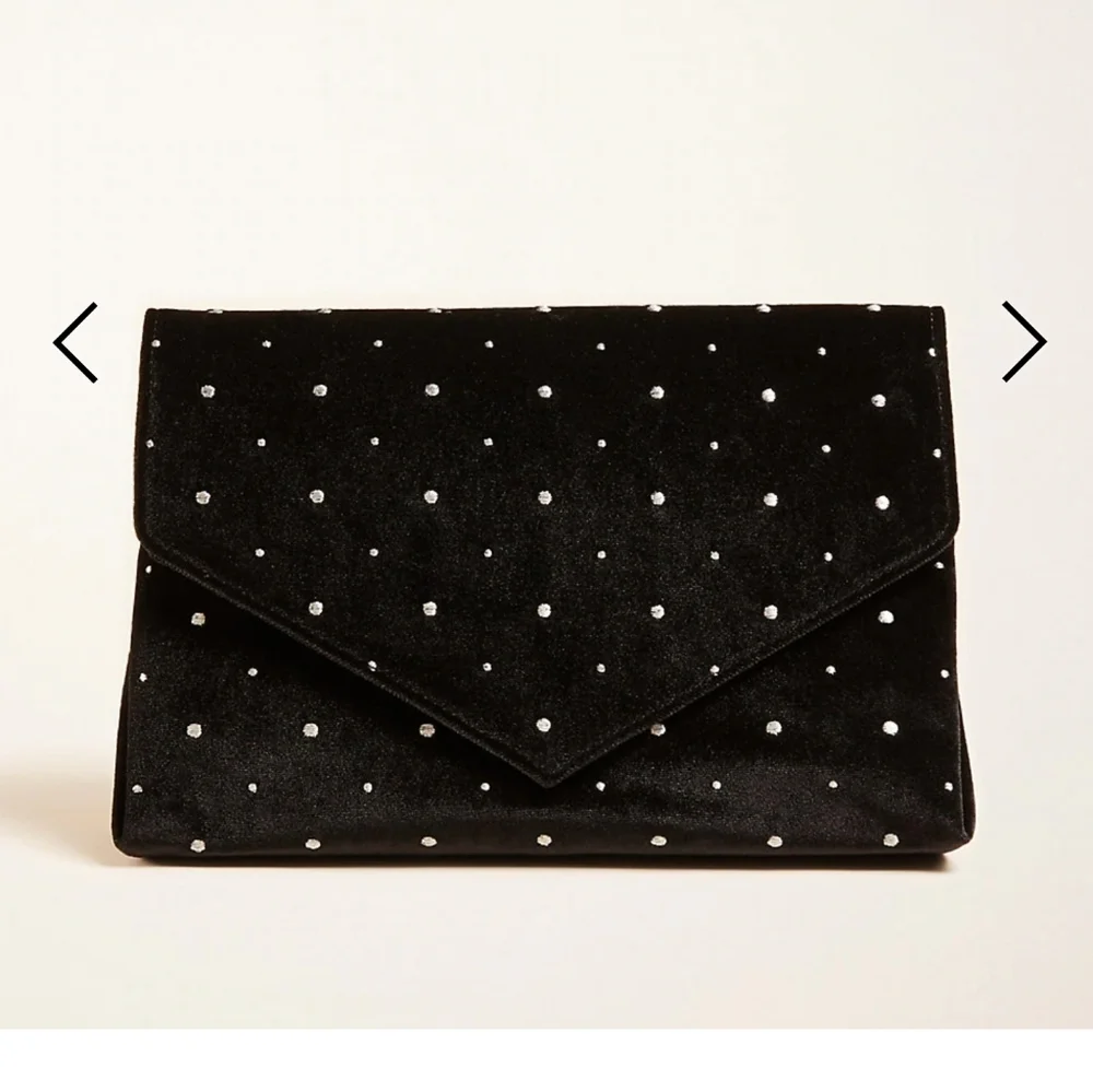 🌺NWT Shimmer Dot Velvet Clutch